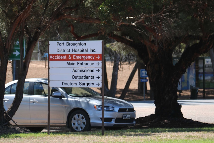 A sign out the front of the Port Broughton District Hospital