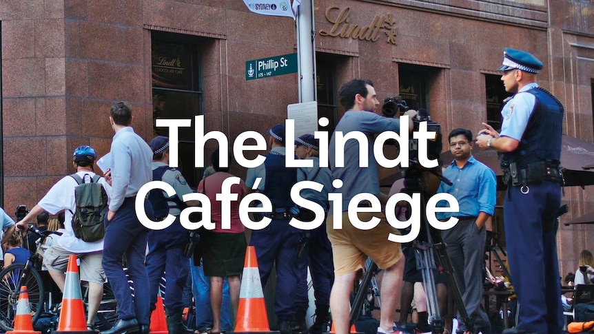 Police and media outside Sydney's Lindt Cafe