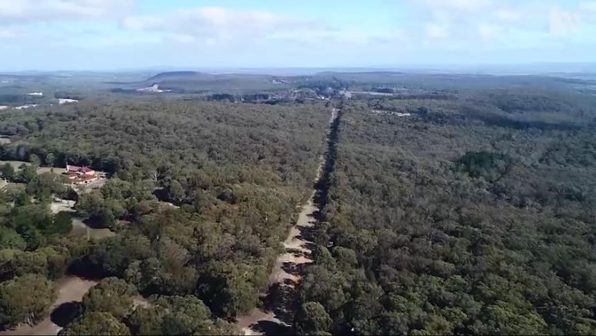 Drone's aerial view of Sutton Forest