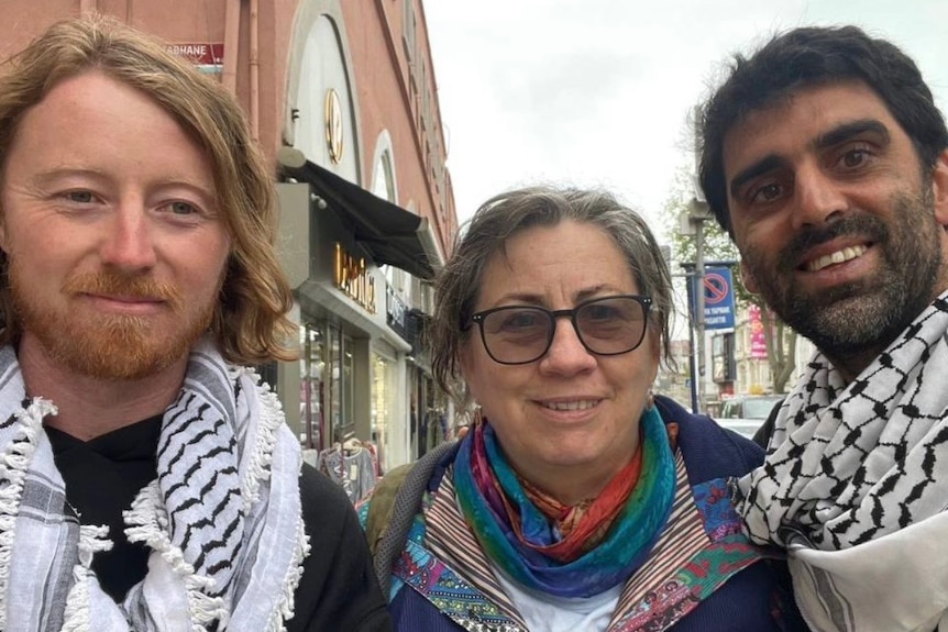 Daniel Coward, Helen O'Sullivan and Surya McEwen standing side by side.