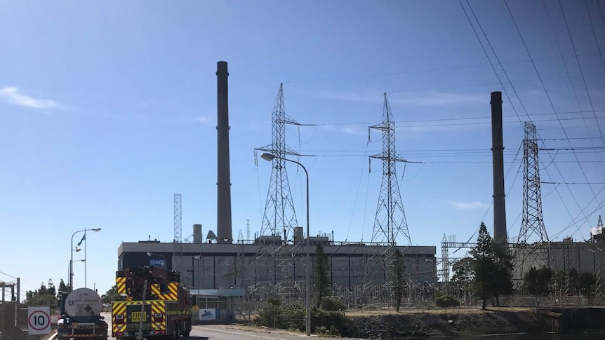 MFS firetruck outside Torrens Island Power Station