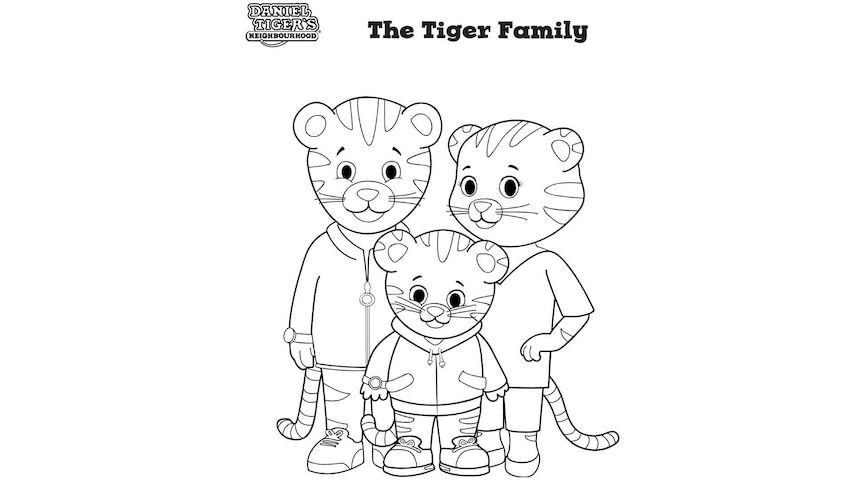 Colouring image of The Tiger family