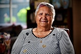Portrait of Aboriginal elder Pat Waria-Read smiling.