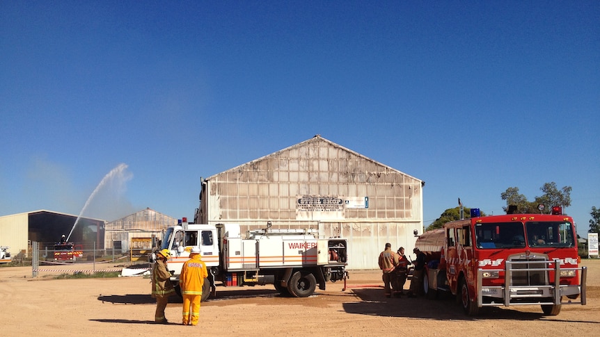 Glossop steel fabrication factory damaged by fire in SA Riverland January 16 2012