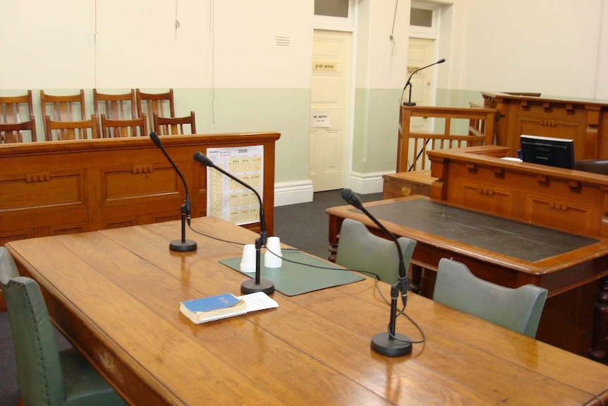 The interior of a court room in Kerang, Victoria.