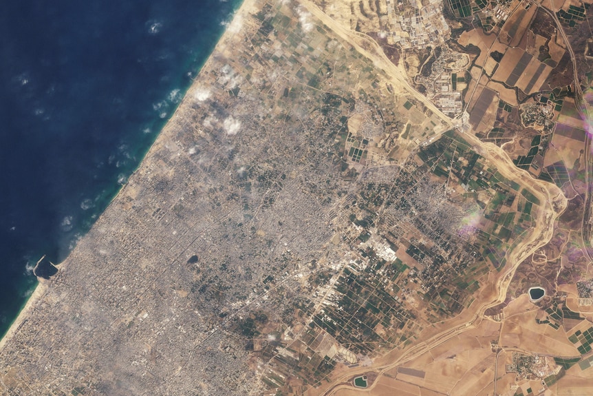 A satellite image shows northern Gaza, amid the ongoing conflict between Israel and Hamas