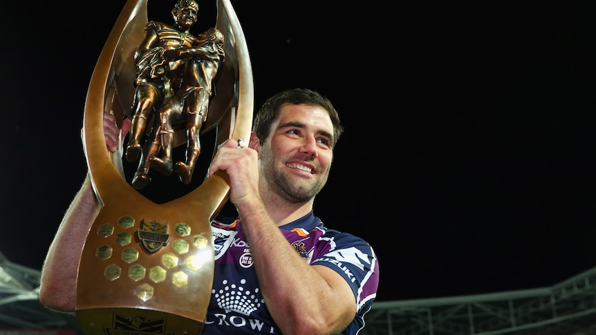 Cameron Smith with the trophy