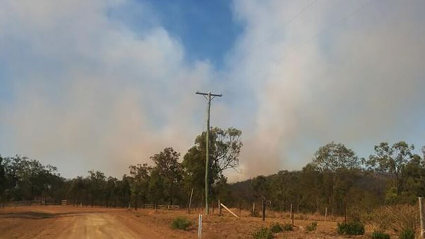 A bushfire burning near the town of Teelah.