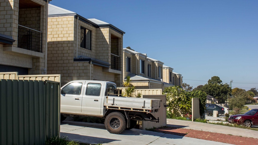 Rows of newly built townhouses in Balga.