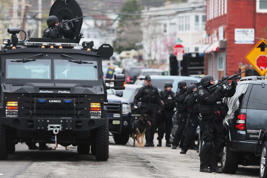 SWAT members search streets in Watertown