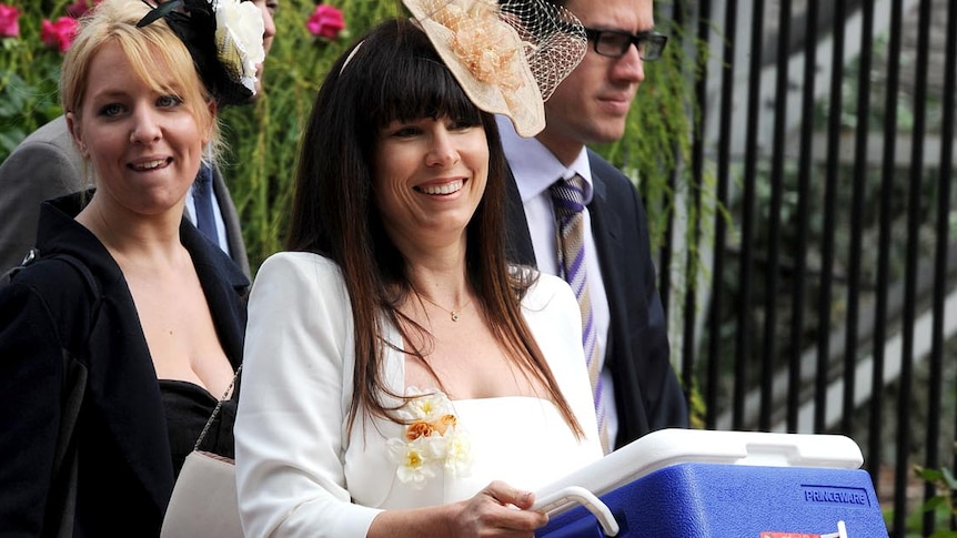 Punters arrives at Flemington race track for the Melbourne Cup.