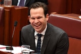 Matt Canavan during Question Time in the Senate chamber at Parliament House in Canberra.