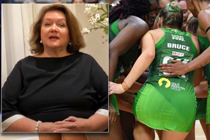 Gina Rinehart and players from West Coast Fever