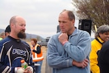 Tony Lockett lines up to sign in on Day One of the Finke Desert Race.