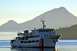Passenger ferry Rabaul Queen arrives at Kimbe Port, Papua New Guinea