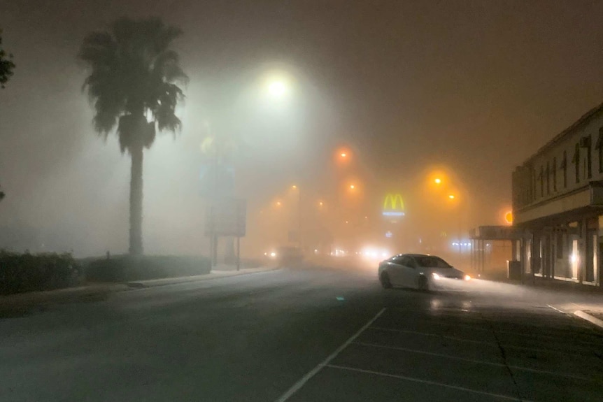 Fog over a town