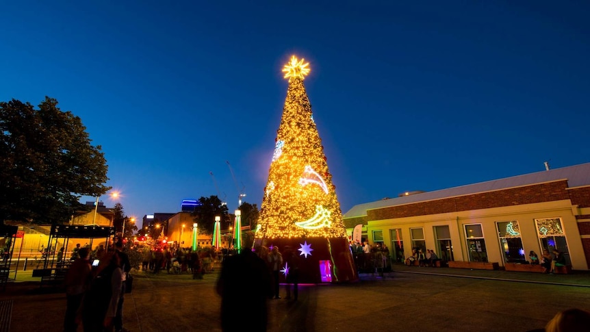 Hobart Christmas tree at waterfront