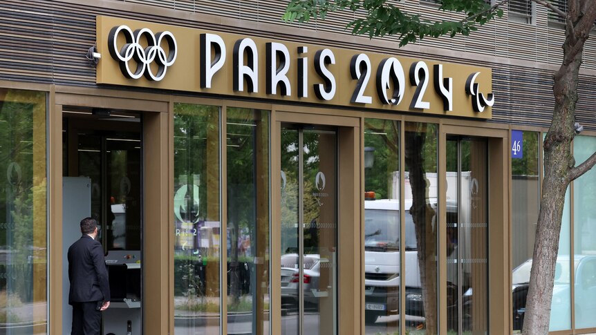 A view shows the Pulse building, the headquarters of the Paris 2024 Olympics organising committee,.