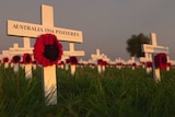 Australia 1916 Pozieres headstones in northern France.