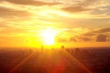 Sun rises over Brisbane