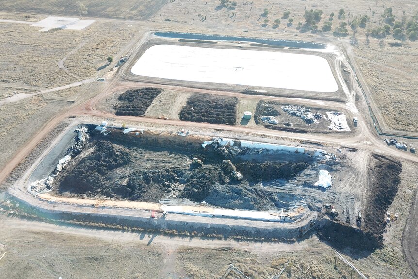 Aerial photos of excavators working on the former Linc Energy near Hopeland, circa 2016. 