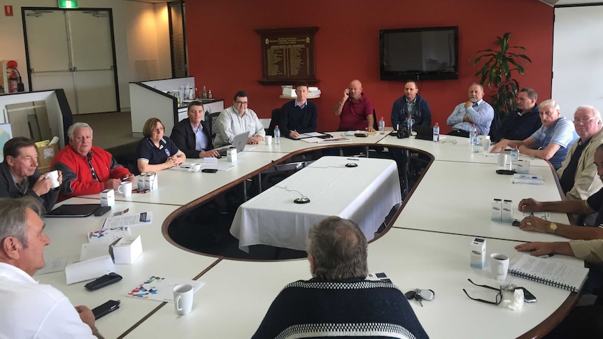 A meeting of greyhound industry officials at Wentworth Park.