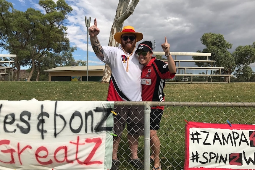 Cricket fans James and Hannah Congdon took an 18-hour bus trip from Port Pirie to watch the Sheffield Shield.