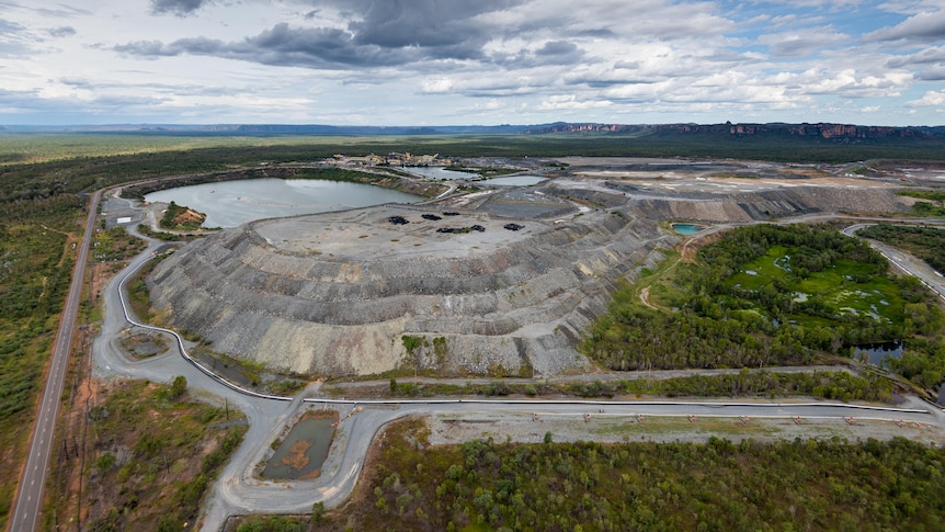 an aerial shot of a big uranium mine