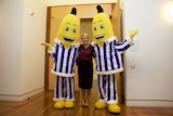Tanya Plibersek photographs with Bananas in Pyjamas.