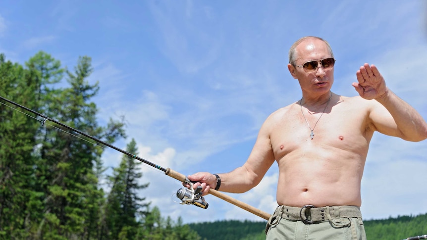 Russian president Vladimir Putin fishing