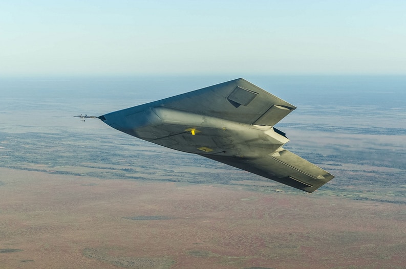 The Taranis unmanned drone in flight over what is believed to be the Woomera Prohibited Area.