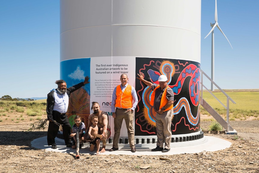 Ngadjuri and Nukunu traditional owner, the Minister for Aboriginal Affairs Kyam Maher and representatives from Siemens Australia were on site to celebrate the milestone event.