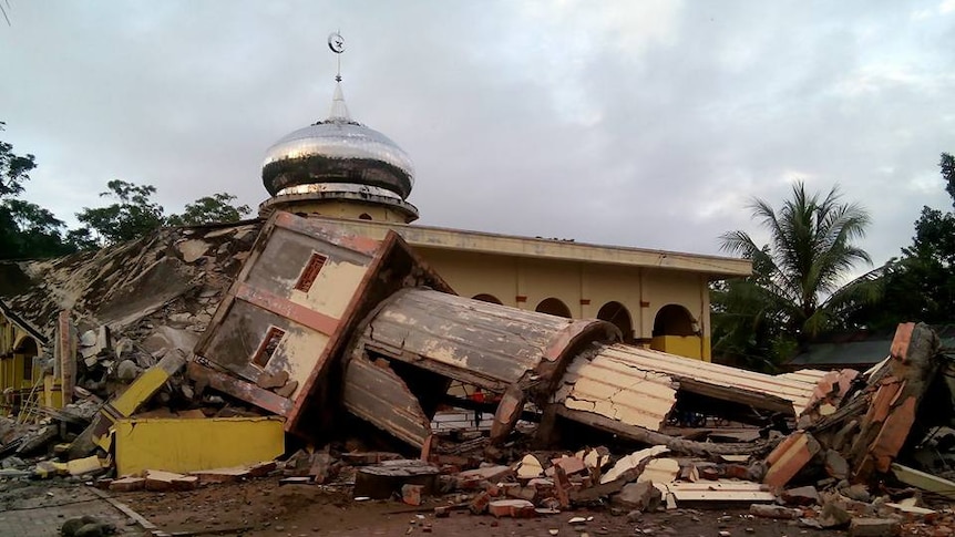 Rubble of a building destroyed by the earthquake. December 7, 2016.