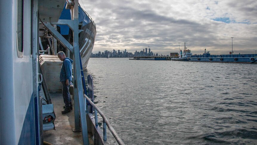 A view from Andrew Zapantis' boat looking over Melbourne.