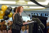 Julia Gillard speaks at the opening of a shopping centre