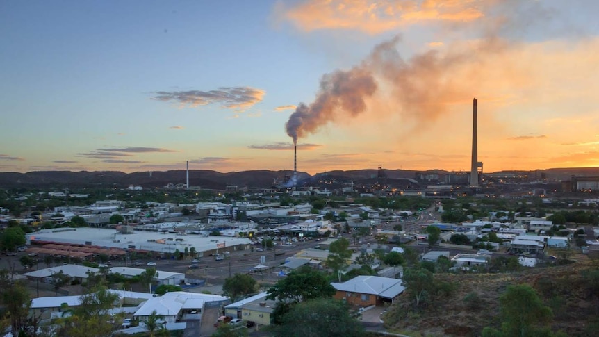 Smoke billows over the city of Mount Isa.