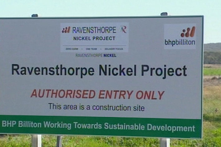 BHP Nickel sign