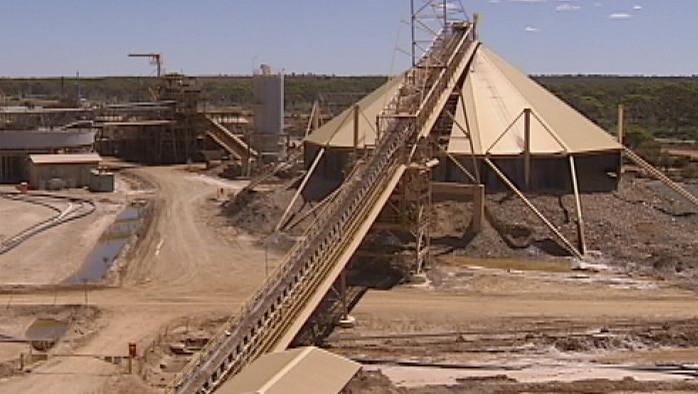 The conveyer belt at Norton's mine in the Goldfields