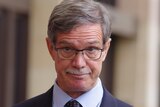 Mike Nahan talking to the media outside State Parliament