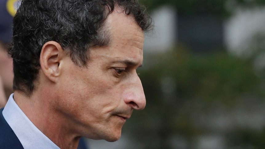 Anthony Weiner leaves the US federal court in New York after his sentencing on September 26, 2017.