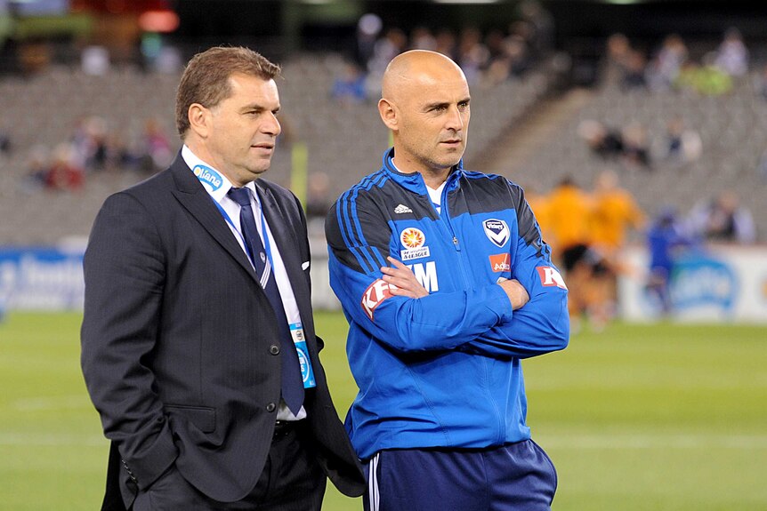 Ange Postecoglou and Kevin Muscat