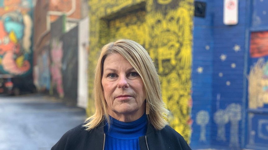 Kym Goodes in a Hobart laneway