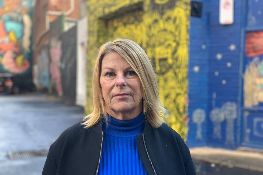 Kym Goodes in a Hobart laneway