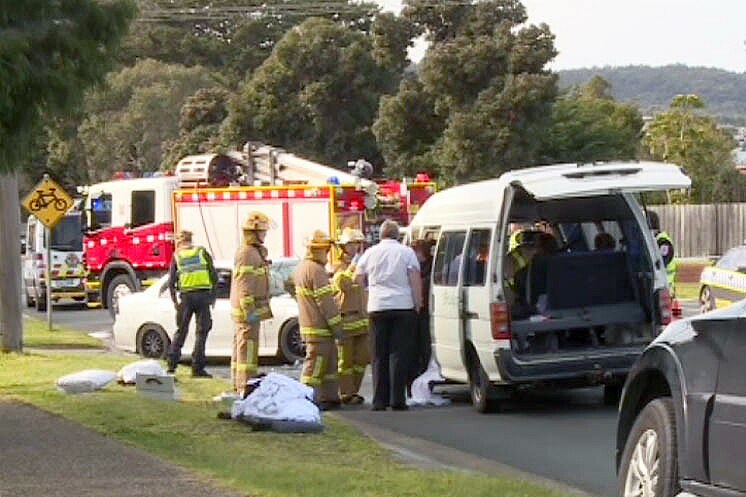 Rosebud van surrounded by emergency services