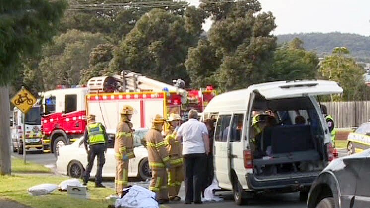 Rosebud van surrounded by emergency services