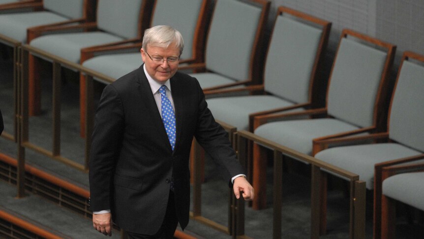Labor MP Kevin Rudd pictured at Parliament House in Canberra, on Wednesday, June 26, 2013.