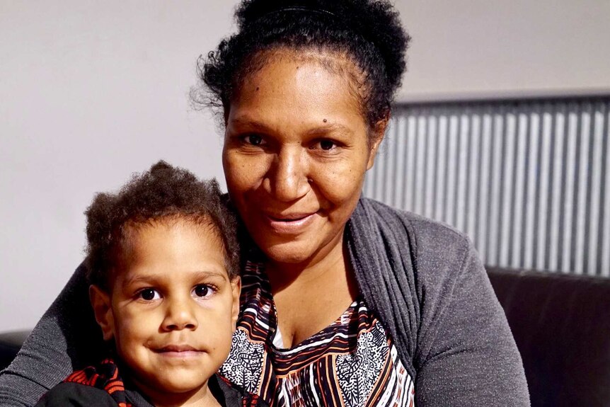 Michelle Tanga Uri and her daughter Noee'lani have come to Australia from PNG to trial the TheraSuit.