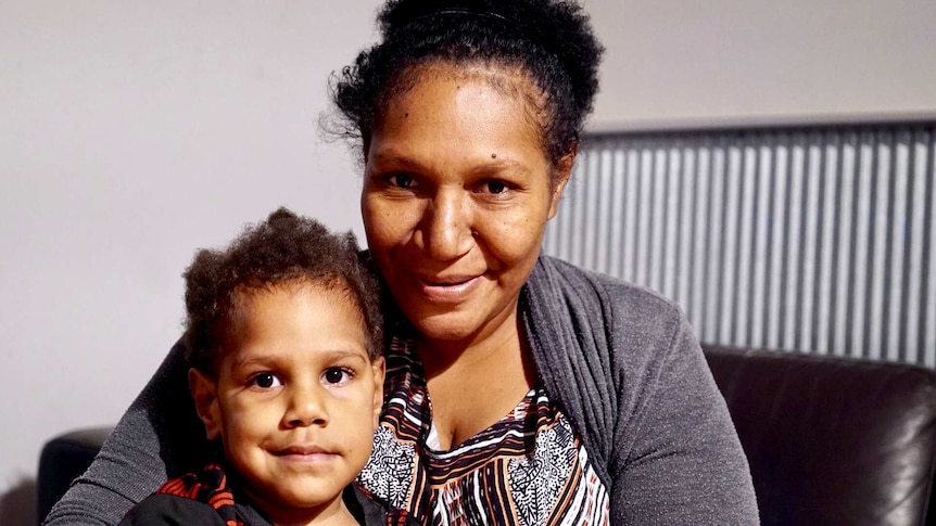 Michelle Tanga Uri and her daughter Noee'lani have come to Australia from PNG to trial the TheraSuit.