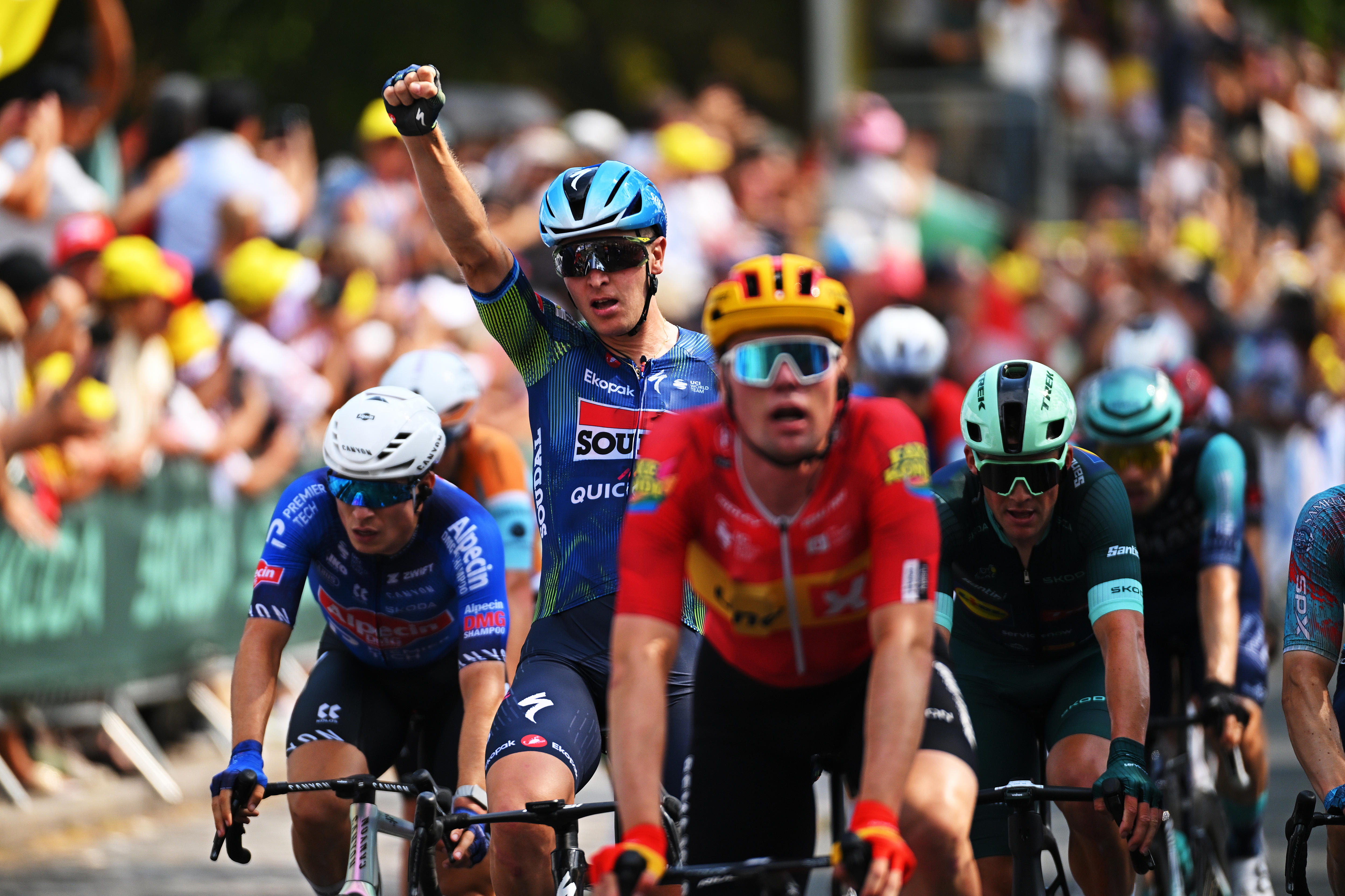Belgian rider claims Stage 7 of Tour de France as Pogačar retains lead