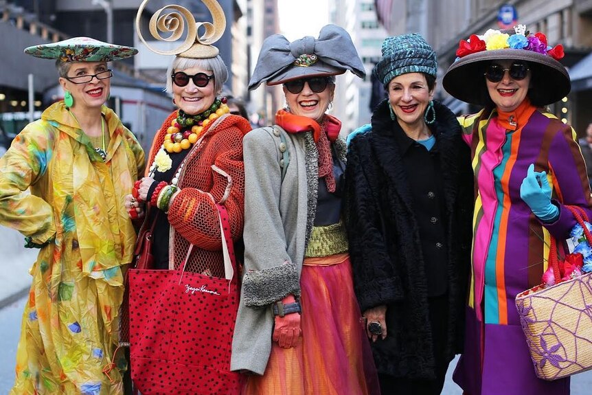 A group of older stylish women shot by Ari Seth Cohen / Advanced Style.